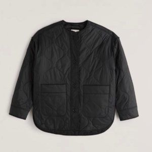 Abercrombie & Fitch Black Quilted Liner Jacket Large
